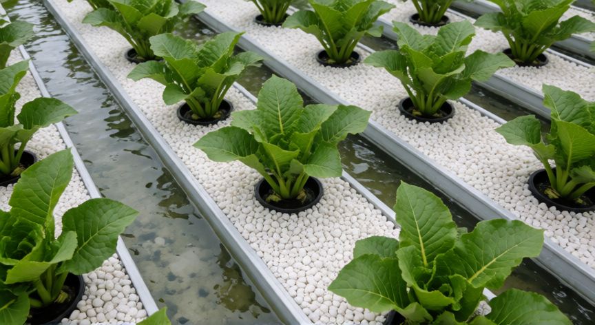 como sembrar wasabi, Sistema de cultivo hidropónico de wasabi con sustrato de grava