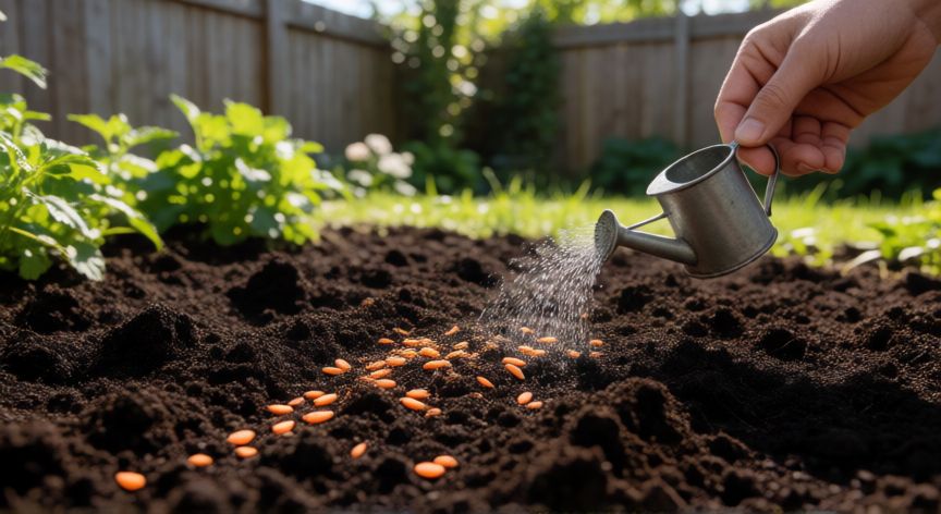 como sembrar zanahorias en el huerto, Preparación del suelo y siembra de semillas de zanahoria en un huerto