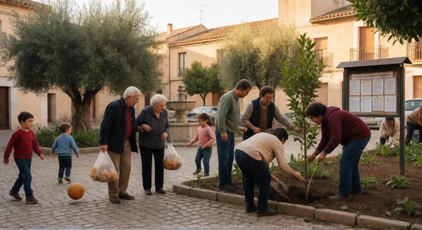 como ser mejor ciudadano, Vecinos participando en actividades comunitarias en una plaza del barrio