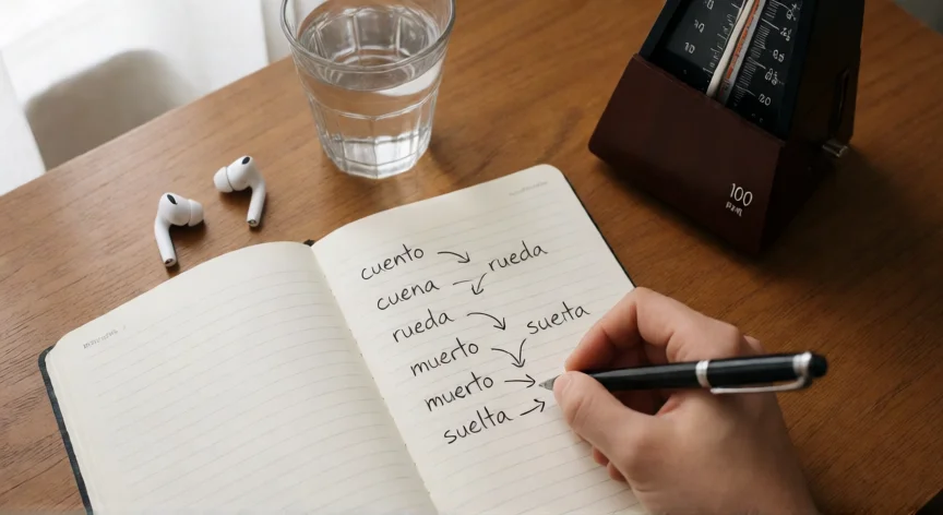 como ser mejor freestyler, Cuaderno con ejercicios de rimas y metronomo para practicar flow