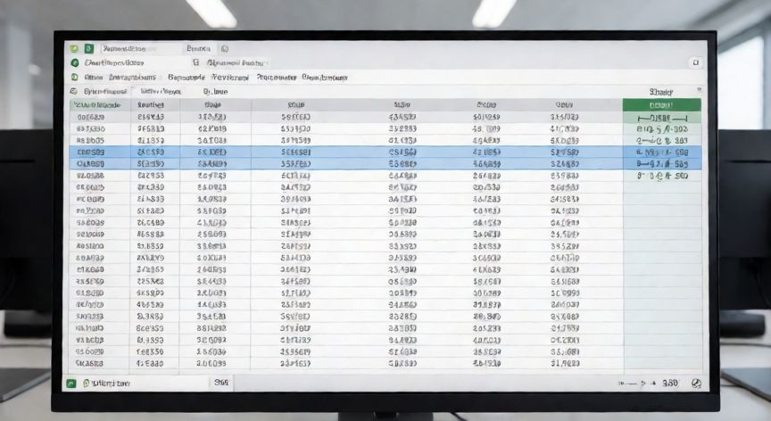 como sumar en excel una fila, Hoja de cálculo Excel con filas de datos y la barra de estado mostrando el total de la fila seleccionada