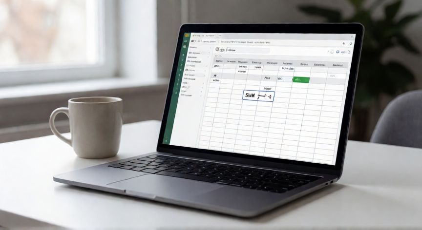 como sumar en excel x, Pantalla de Excel mostrando la función SUMA en una celda con datos numéricos