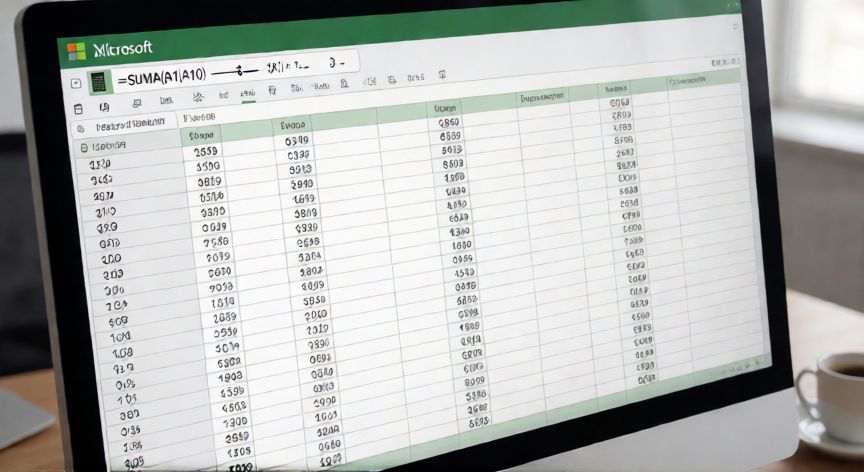 como sumar en excel y restar, Hojilla de cálculo de Excel mostrando la función SUMA en la barra de fórmulas con celdas numéricas