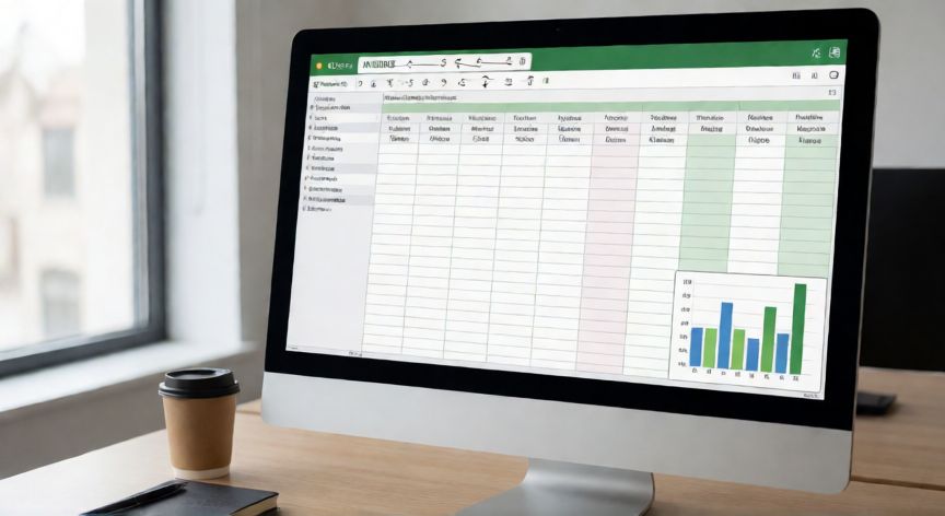 como sumar en excel y sacar promedio, Hoja de cálculo en Excel con la función PROMEDIO escrita en la barra de fórmulas y un gráfico de barras adyacente