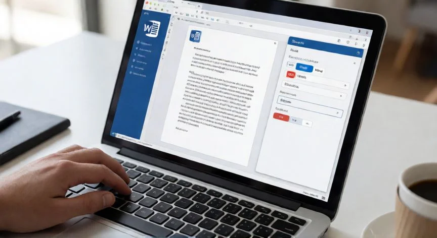 Pessoa salvando documento Word como PDF no computador