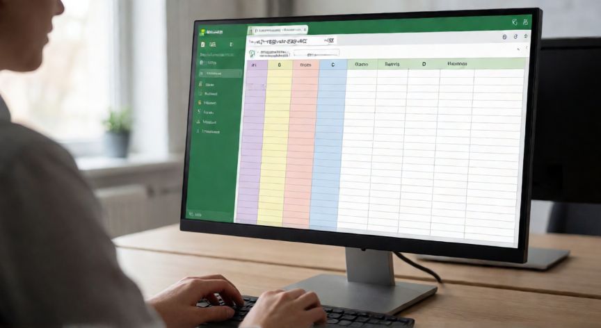 Pantalla de Excel mostrando la fórmula para unir 4 columnas con el operador ampersand