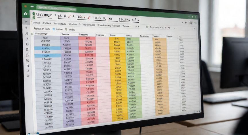 como usar en excel buscarv, Pantalla de Excel mostrando una tabla con datos y la fórmula BUSCARV en la barra de fórmulas