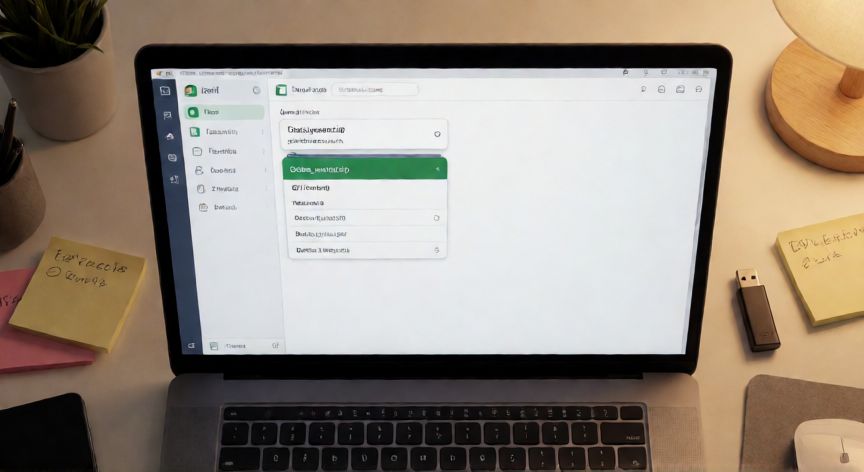 comprimir excel en zip, Escritorio de trabajo con archivo Excel original y su versión comprimida en ZIP