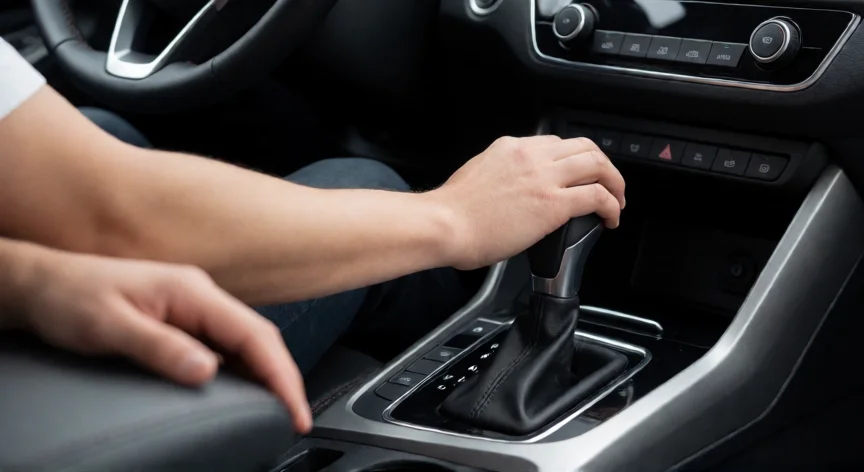 Conductor usando el selector de cambios automático en posición D