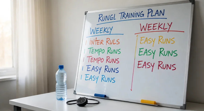 consejos para correr 5 km en 20 minutos, Plan de entrenamiento semanal para 5K en 20 minutos con intervalos y tempo