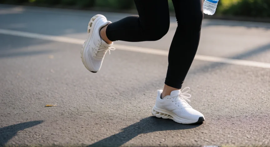 consejos para correr 6 km, Detalle de la zancada y calzado adecuado para correr 6 km en asfalto