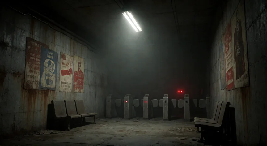 consejos para fallout 3, Estación de metro abandonada en las profundidades del Yermo con presencia hostil en la oscuridad