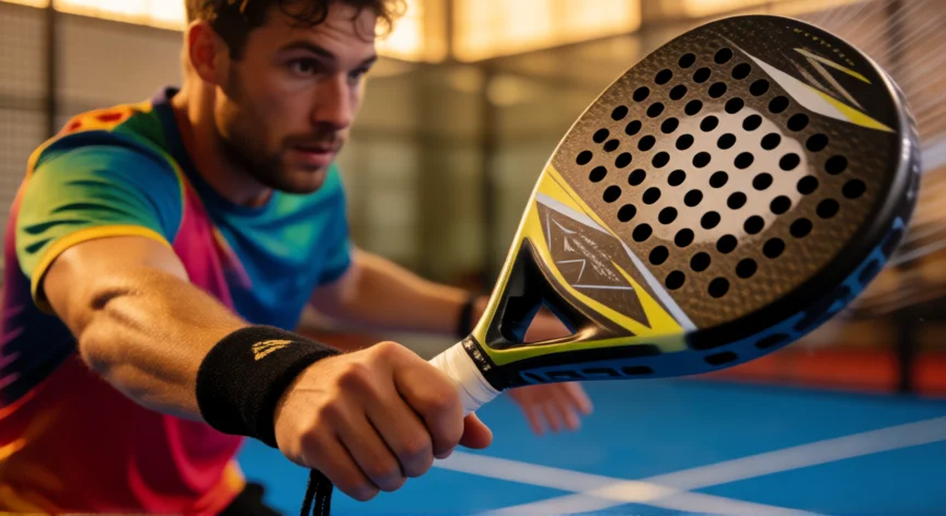 consejos para ganar un partido de pádel, Jugador de pádel preparando un golpe de revés con topspin