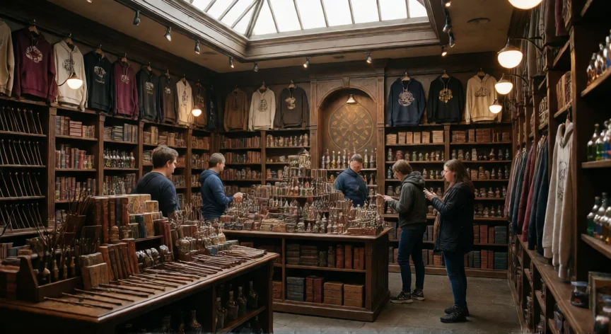 consejos para ir a la warner, Merchandise store inside a Warner Bros studio tour with collectibles