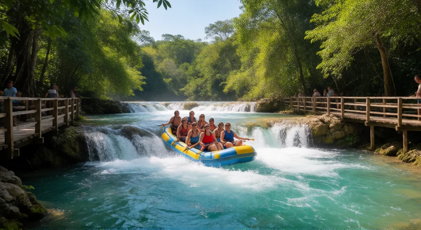 consejos para ir a xel ha, Toboganes de río en el parque natural Xel Ha, Tulum, Quintana Roo