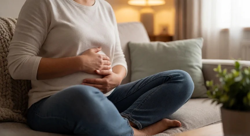consejos para quitar el hipo, Persona practicando respiración diafragmática para aliviar el hipo