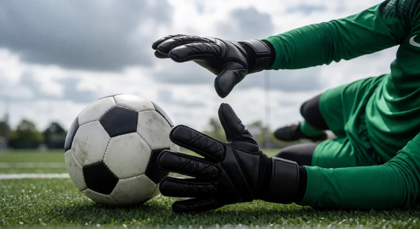 consejos para ser buen portero, Parada baja de un portero durante un partido de fútbol