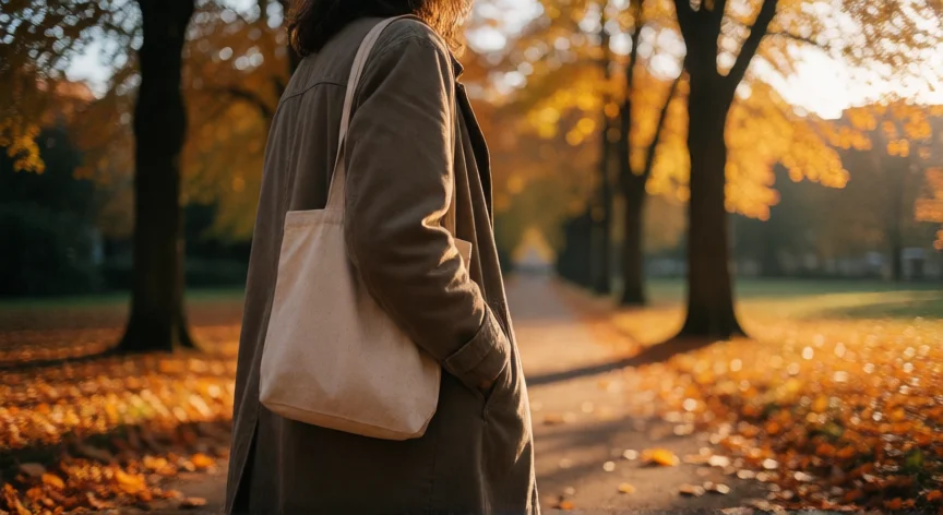 consejos para ser creativo, Persona caminando por un sendero arbolado al atardecer, representando la creatividad en movimiento