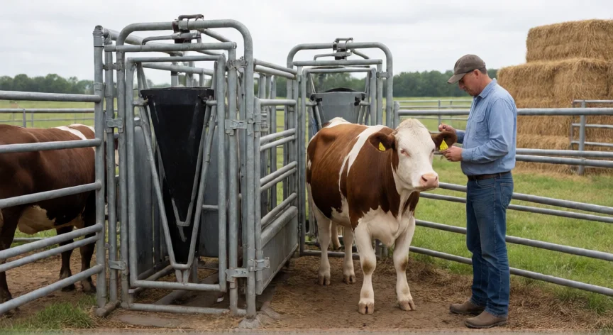 consejos para ser ganadero, Corral de manejo ganadero con identificación individual del ganado
