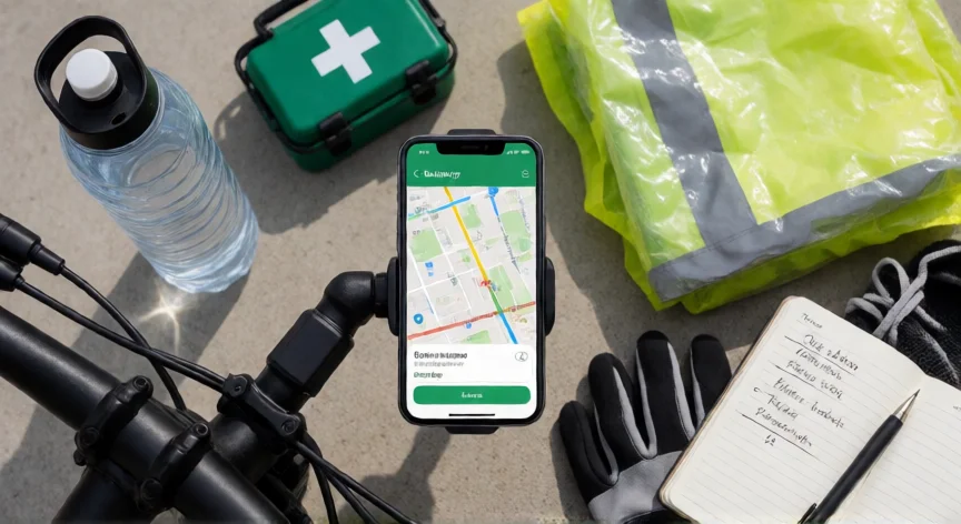 consejos para ser repartidor, Equipamiento esencial de un repartidor: móvil, agua, botiquín y notas de ruta
