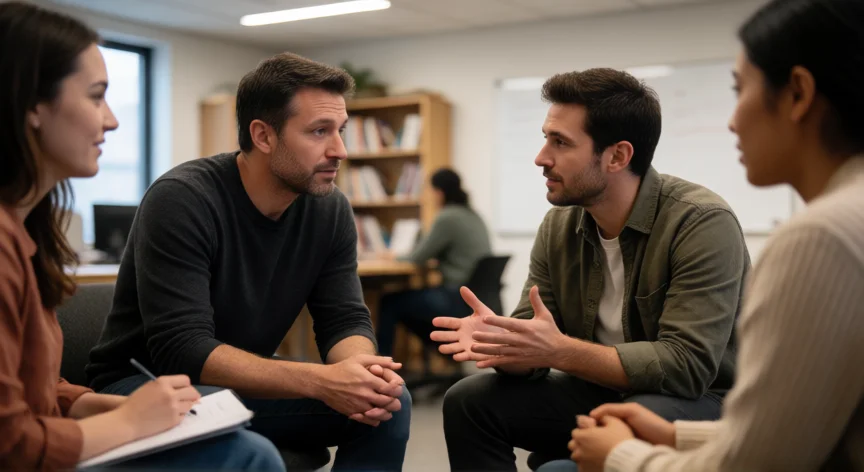 consejos para ser un buen jefe de equipo, Conversación uno a uno entre un jefe y un miembro del equipo en oficina