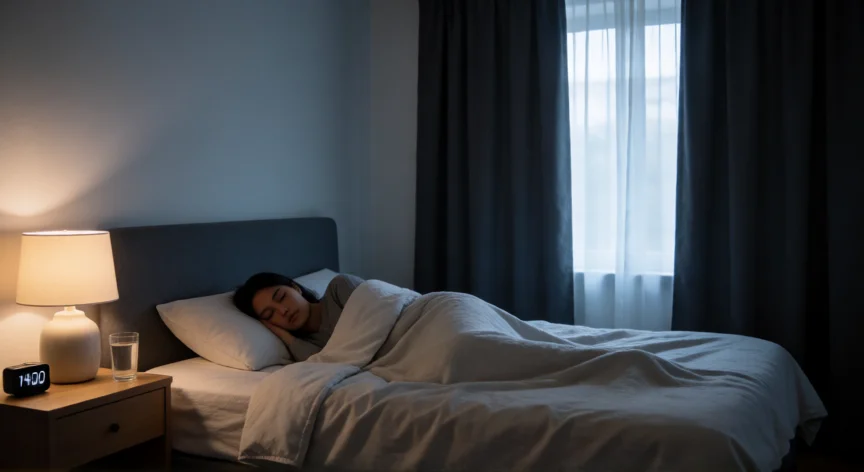 consejos para trabajar de noche, Habitación con blackout para dormir de día después del turno nocturno