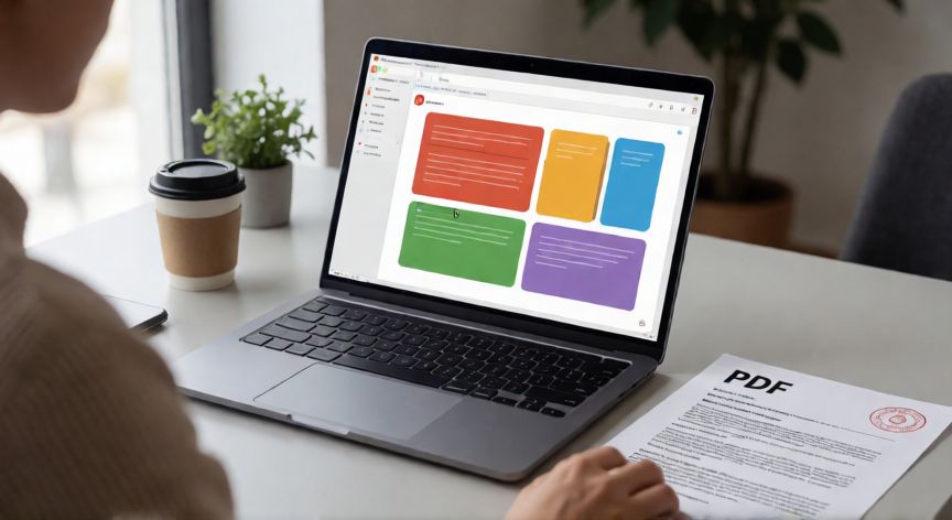 convertir pdf en powerpoint editable, Persona editando una presentación de PowerPoint convertida desde un PDF en su portátil