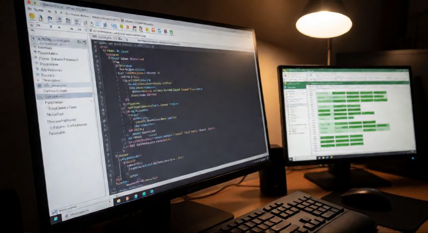 convertir powerpoint en excel, Código VBA en pantalla automatizando la extracción de tablas de PowerPoint hacia un archivo de Excel