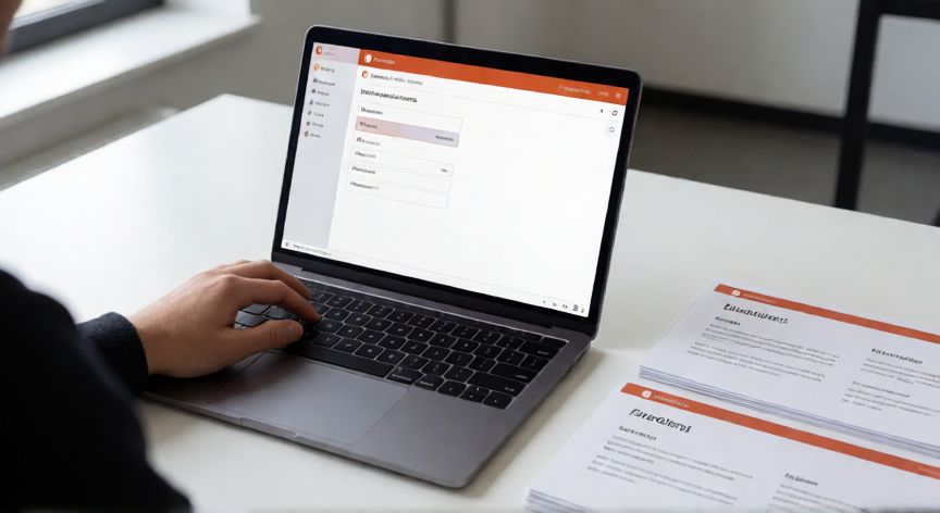 convertir powerpoint en jpeg, Persona usando PowerPoint en una laptop seleccionando la opción de exportar a JPEG