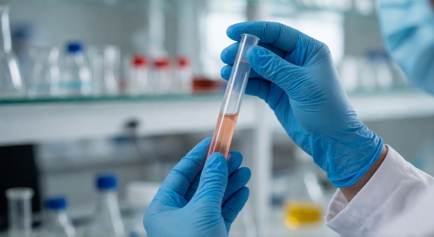 covid 19 0.2, Tubo de ensayo en laboratorio médico relacionado con pruebas COVID-19