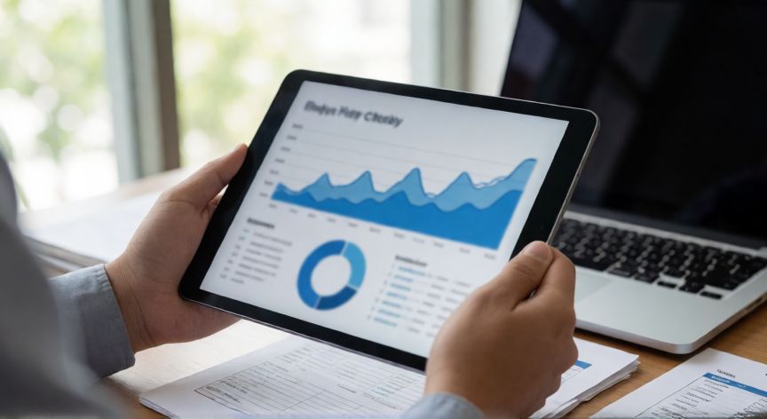 covid 19 2026 pdf, Profesional analizando datos de salud en una tableta y documentos impresos
