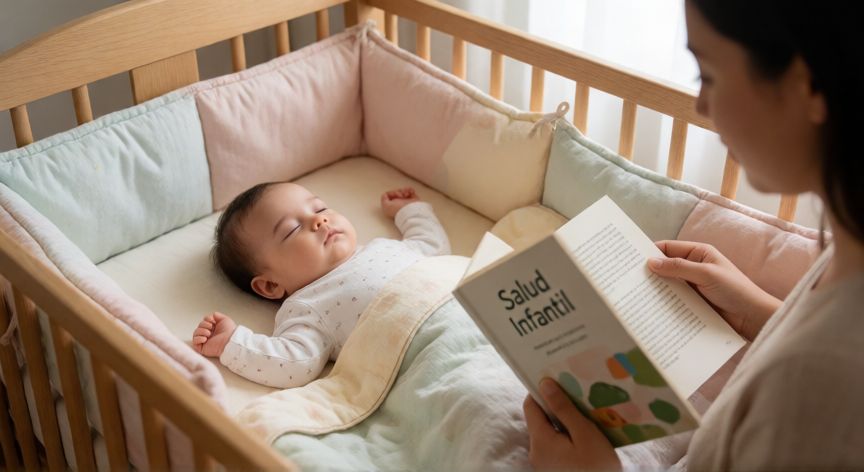 covid 19 bebes, Bebé durmiendo tranquilo en su cuna con ambiente seguro y acogedor