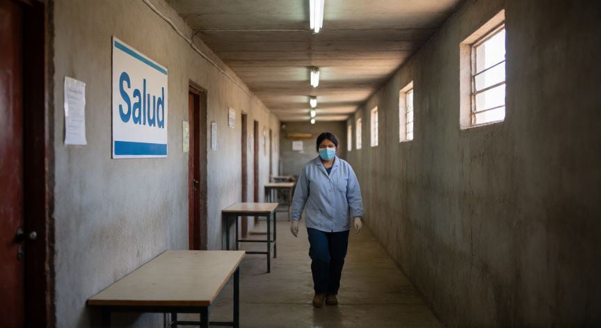 covid 19 bolivia, Pasillo de hospital público en Bolivia durante la gestión de la emergencia sanitaria