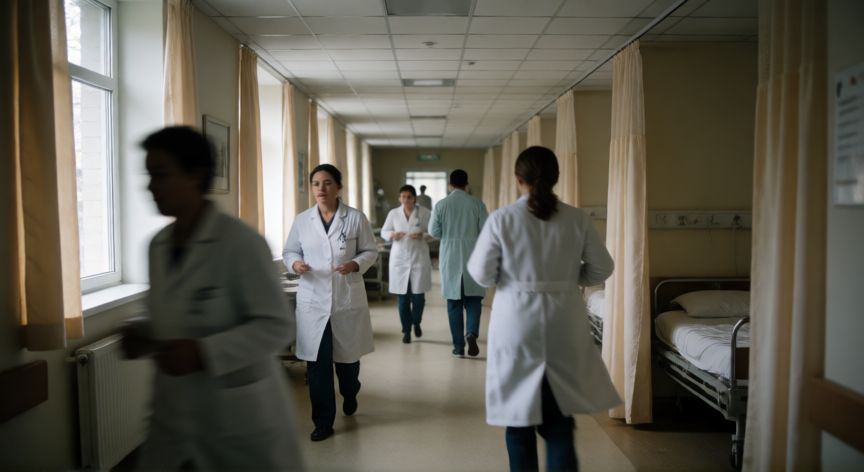 covid 19 cuanta gente murio, Pasillo de hospital durante la pandemia de coronavirus con personal médico