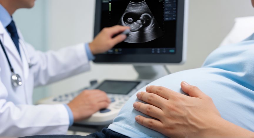 covid 19 en embarazadas, Control prenatal con ecografía para monitorear la salud fetal