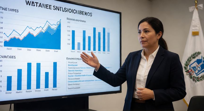 covid 19 guatemala 2026, Analista de salud pública revisando datos epidemiológicos en una sala de reuniones