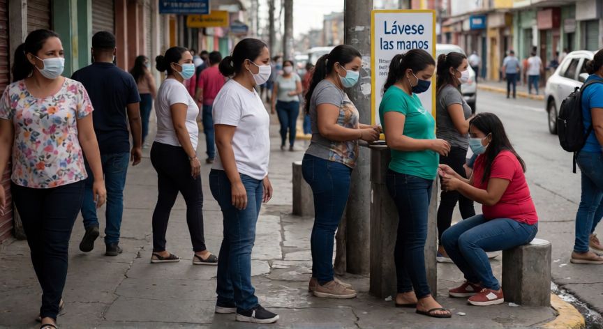 covid 19 honduras, Ciudadanos en Tegucigalpa usando mascarillas y siguiendo medidas de higiene