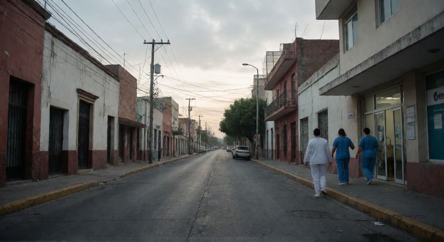 covid 19 inicio en mexico, Calle desierta en Ciudad de México al inicio de las medidas sanitarias por COVID-19