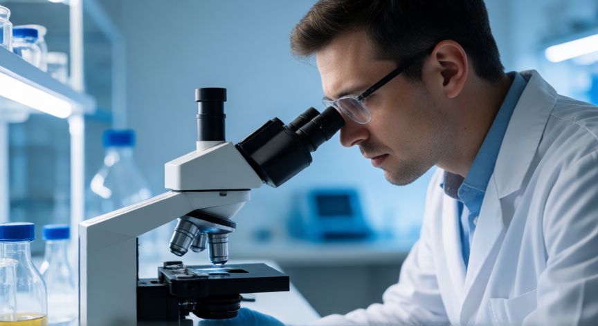 covid 19 jw, Investigador analizando muestras virales en un laboratorio