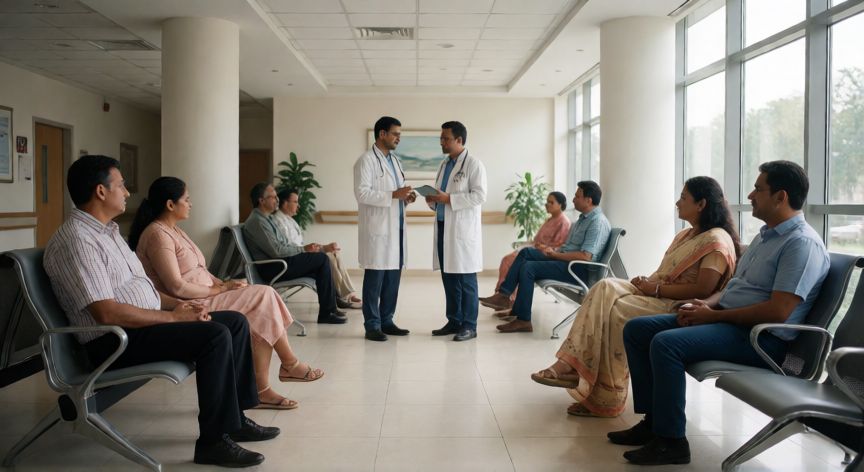 covid 19 kab laga tha, Hospital indiano en 2023 con la vida normal restablecida tras la pandemia