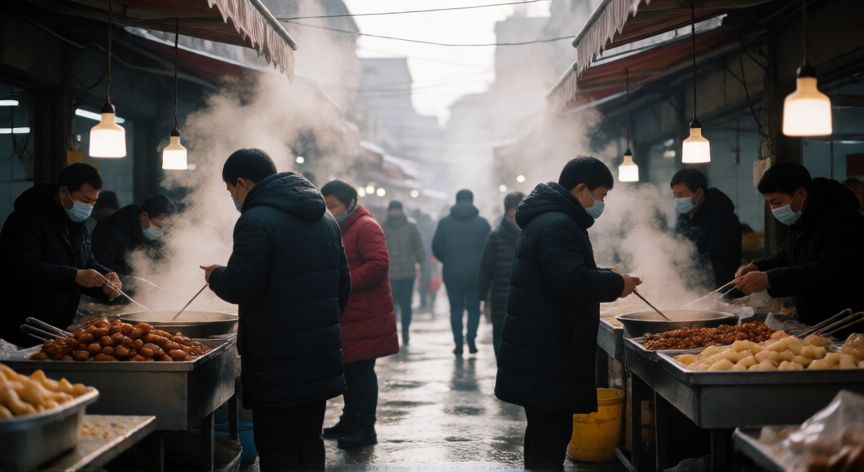 covid 19 kb aaya tha, Mercado mayorista de mariscos en Wuhan durante el invierno de 2019