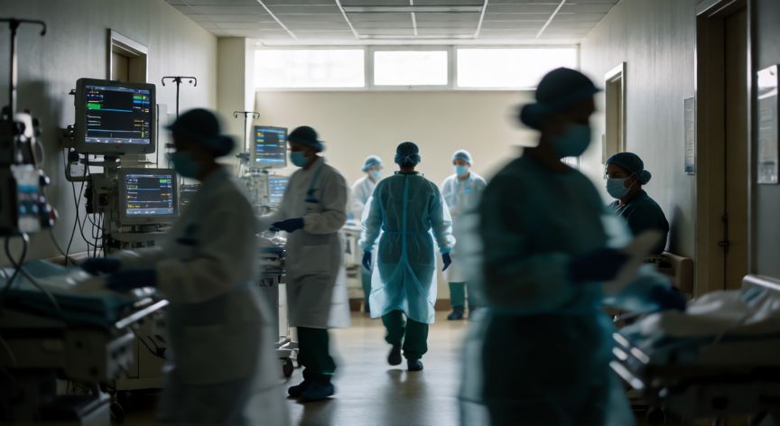 covid 19 killed how many people, Corredor de hospital durante la pandemia del coronavirus