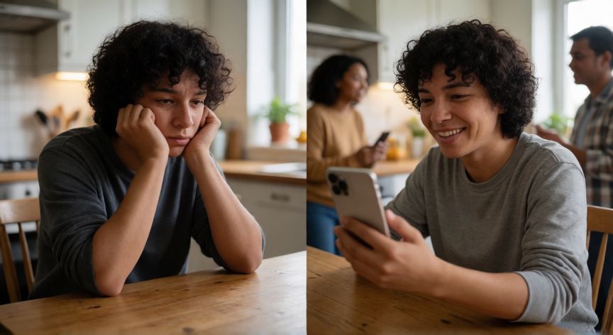 covid 19 memes, Persona sonriendo en una videollamada mientras sus amigos hacen lo mismo desde sus cocinas