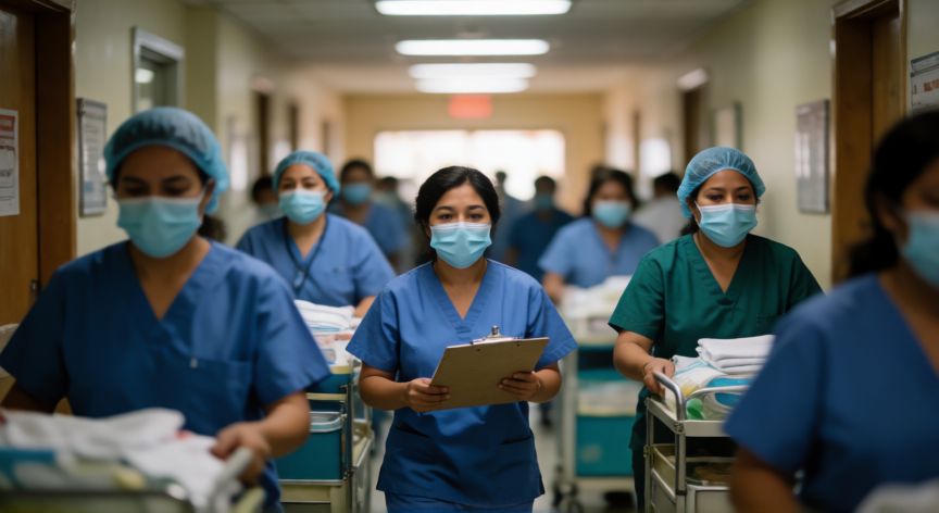covid 19 mexico, Pasillo de hospital en México durante la crisis sanitaria