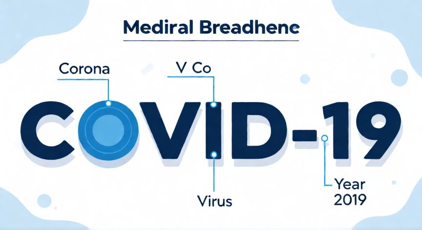 covid 19 nombre, Infografía médica explicando el significado de la sigla COVID-19