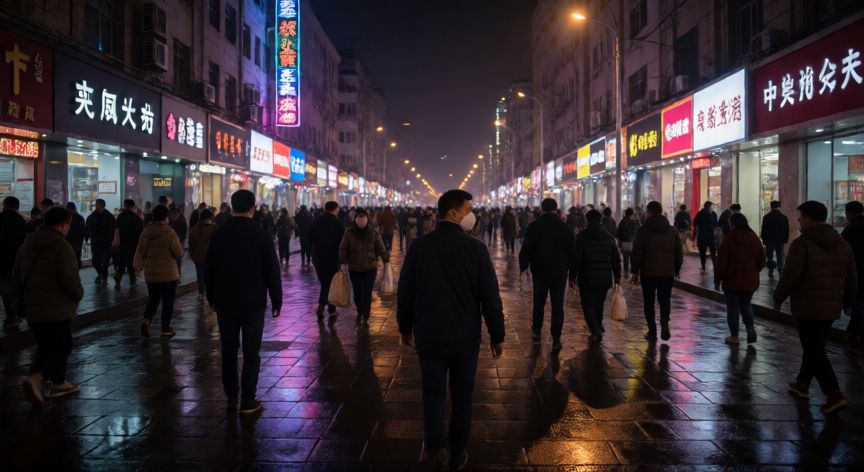 covid 19 noticias 2020, Calle desolada en Wuhan durante el confinamiento inicial de la pandemia