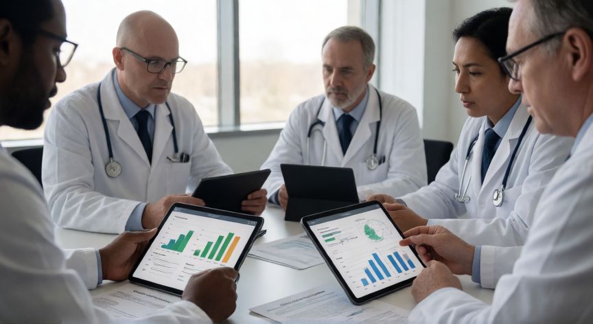 covid 19 onu, Equipo internacional de salud revisando informes sobre distribución de vacunas en reunión