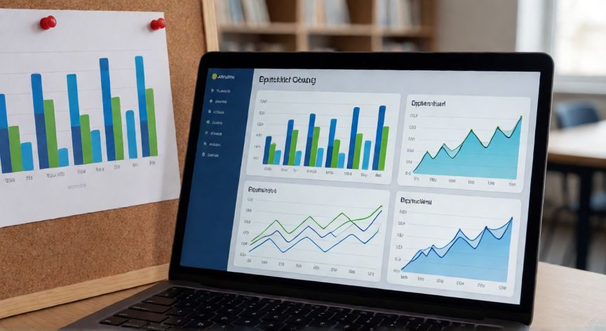 covid 19 pdf, Pantalla de portátil mostrando gráficos estadísticos y datos epidemiológicos de la pandemia