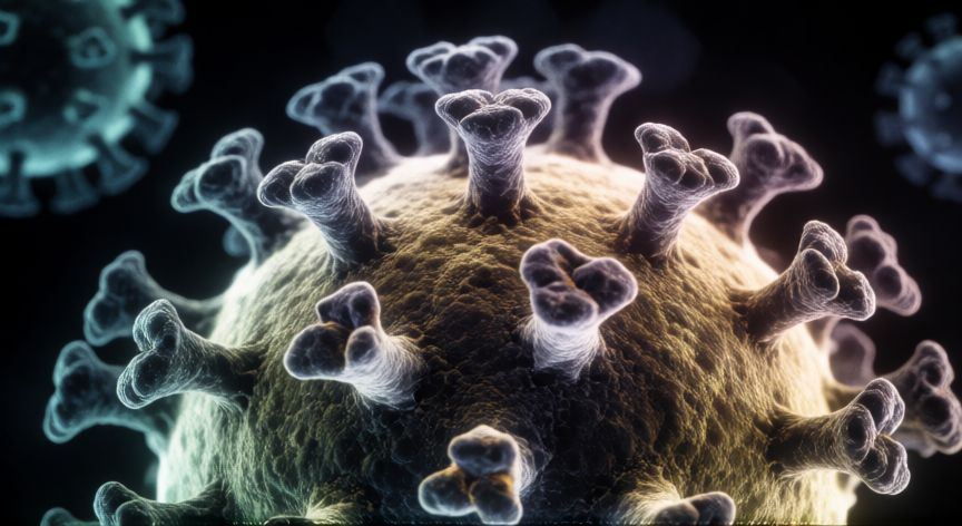 covid 19 porque se llama asi, Estructura microscópica del coronavirus con su característica forma de corona