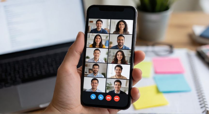 covid 19 resultados, Persona realizando una videollamada de trabajo desde casa